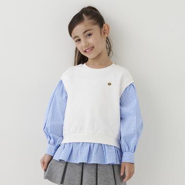 トドラー ギンガムチェックレイヤードトップス