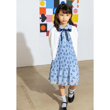 トドラー モダンフローラルプリーツワンピース