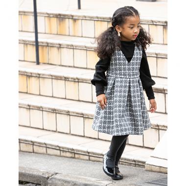 トドラー ツイードVネックジャンパースカート