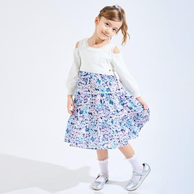 トドラー スプリングタイムフローラルドッキングワンピース