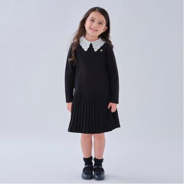 トドラー レースカラープリーツワンピース