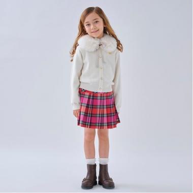 トドラー チェックプリーツキュロットスカート