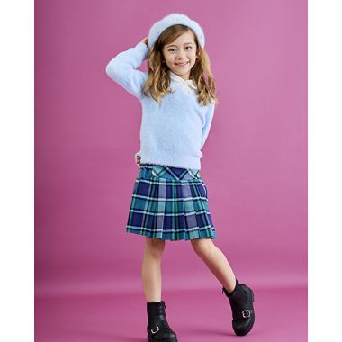 トドラー チェックプリーツキュロットスカート