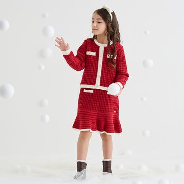 トドラー バイカラーニットスカート