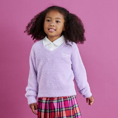 トドラー レイヤード風シャギーニットセーター