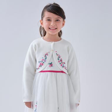 トドラー エンブロイダリーニットボレロ