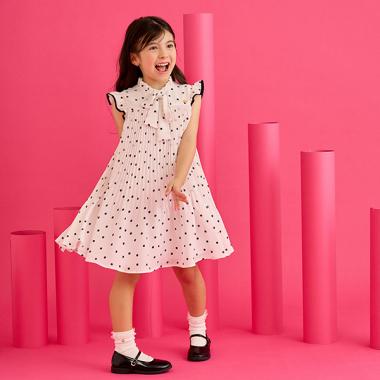 トドラー ドットプリーツワンピース