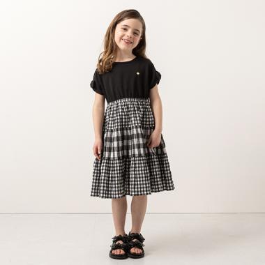 トドラー ギンガムドッキングワンピース