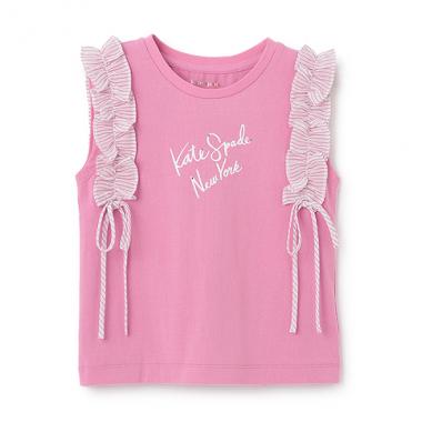 トドラー ストライプラッフルスリーブTシャツ