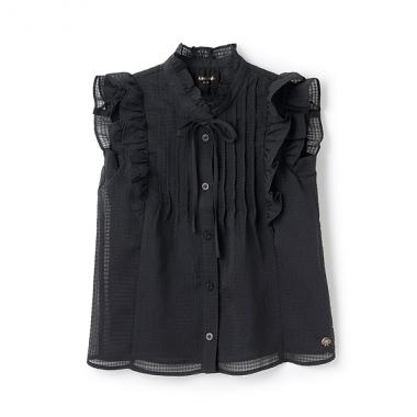 トドラー ピンタックフリルブラウス