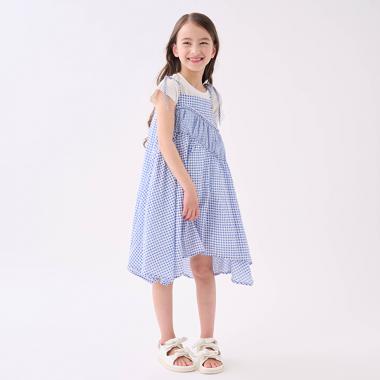 トドラー ギンガムキャミワンピース&Tシャツセット