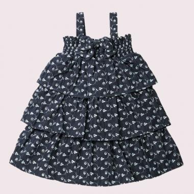 【トドラー向け】総刺しゅうノースリーブティアードフリルワンピース