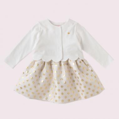 インファント・トドラー ゴールド ドット ドレス セット