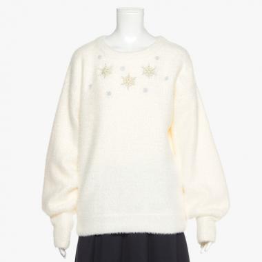 ガールズ スノーフレークエンブロイダリーセーター