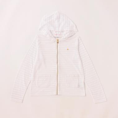 ガールズ ストライプバーンアウトジップアップパーカ