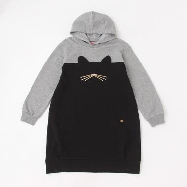 ガールズ キャットパーカワンピース