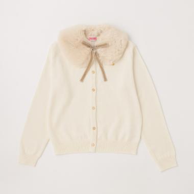 ガールズ ファーティペットカーディガン