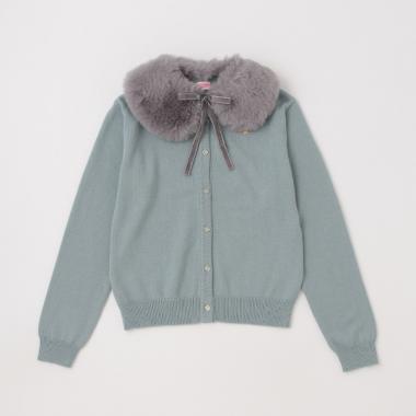 ガールズ ファーティペットカーディガン