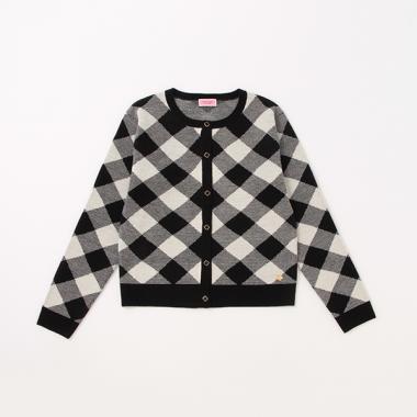 ガールズ ギンガムチェックカーディガン