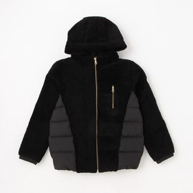 ガールズ ボア切り替えダウンジャケット