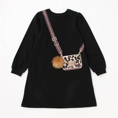 ガールズ トロンプルイユファーショルダーバッグワンピース