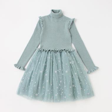 ガールズ スノーニットドッキングワンピース