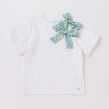 ガールズ フラワーベッドボウTシャツ