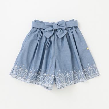 ガールズ エンブロイダリーキュロットスカート