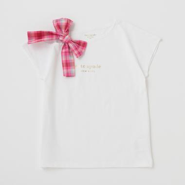 ガールズ ワンショルダーボウTシャツ