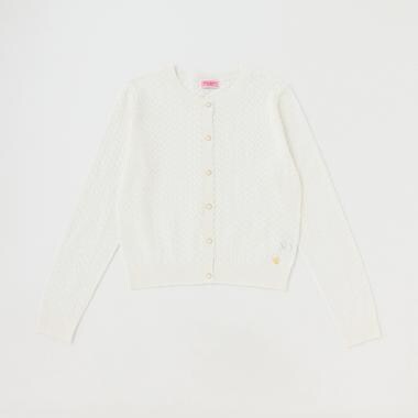 ガールズ アイレットカーディガン