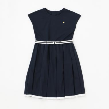 ガールズ ボウベルトプリーツワンピース