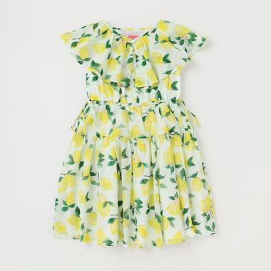 ガールズ ラッフルカラーレモンワンピース