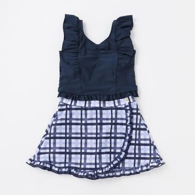 ガールズ ペインタープレイドスイムウェア【日本製】