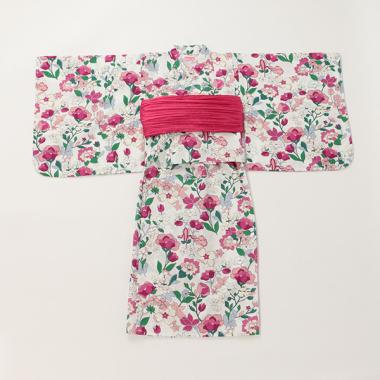 ガールズ フラワーベッド浴衣