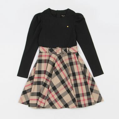 ガールズ チェックドッキングワンピース