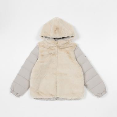 ガールズ フェイクファー切り替えダウンジャケット