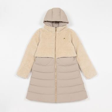 ガールズ ボア切り替えダウンコート