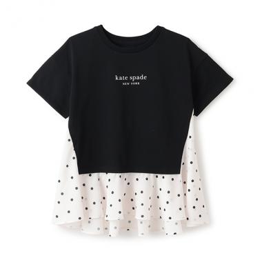 ガールズ ドット切り替えカットソー