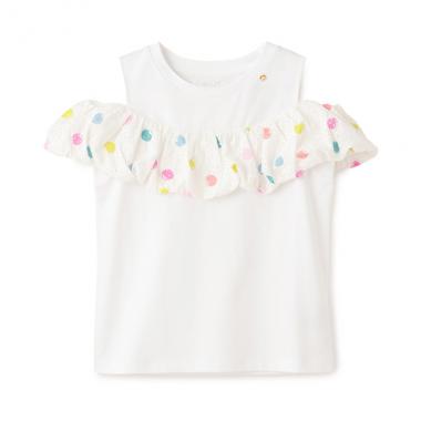 ガールズ ウォーターカラードットカットソー