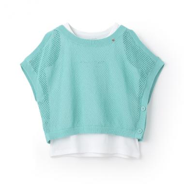 ガールズ メッシュニット&タンクトップセット