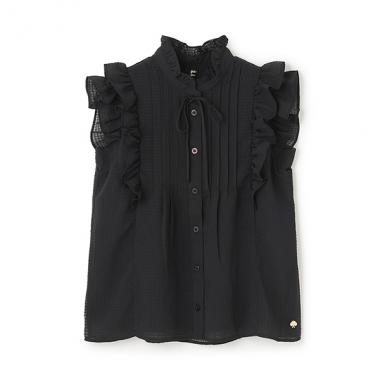 ガールズ ピンタックフリルブラウス