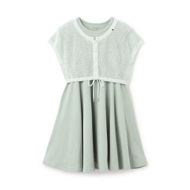 ガールズ メッシュニット&ワンピースセット