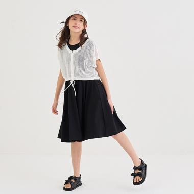 ガールズ メッシュニット&ワンピースセット