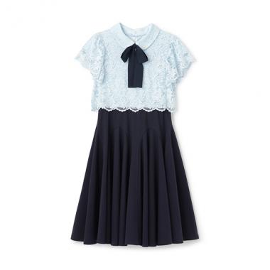 ガールズ レースドッキングワンピース