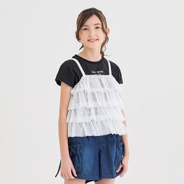 ガールズ チュールビスチェ&Tシャツセット