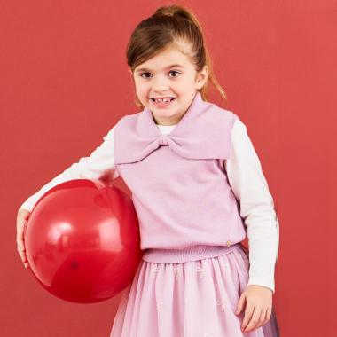 ボウカラーニットベスト&カットソーセット