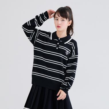 ストライプポロセーター