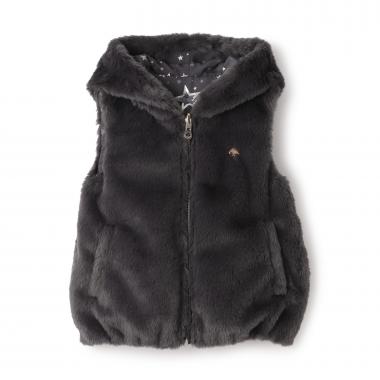 フェイクファーリバーシブルフードベスト