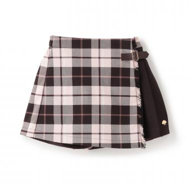 オータムチェックラップキュロットスカート