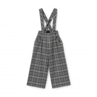 チェックサスペンダーつきパンツ